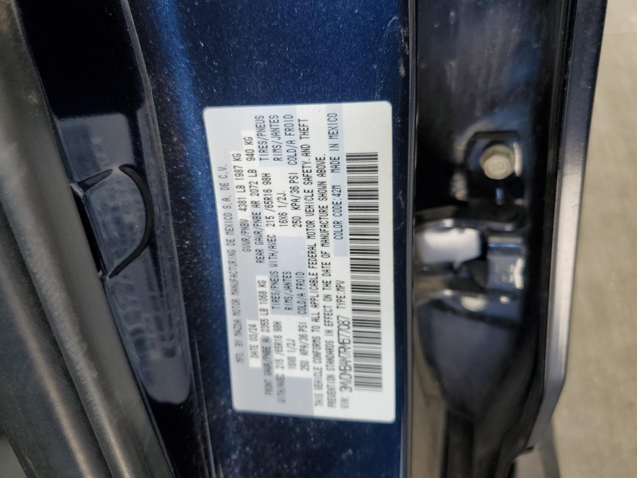 2024 Mazda Cx-30 VIN: 3MVDMBAM7RM677087 Lot: 69920645