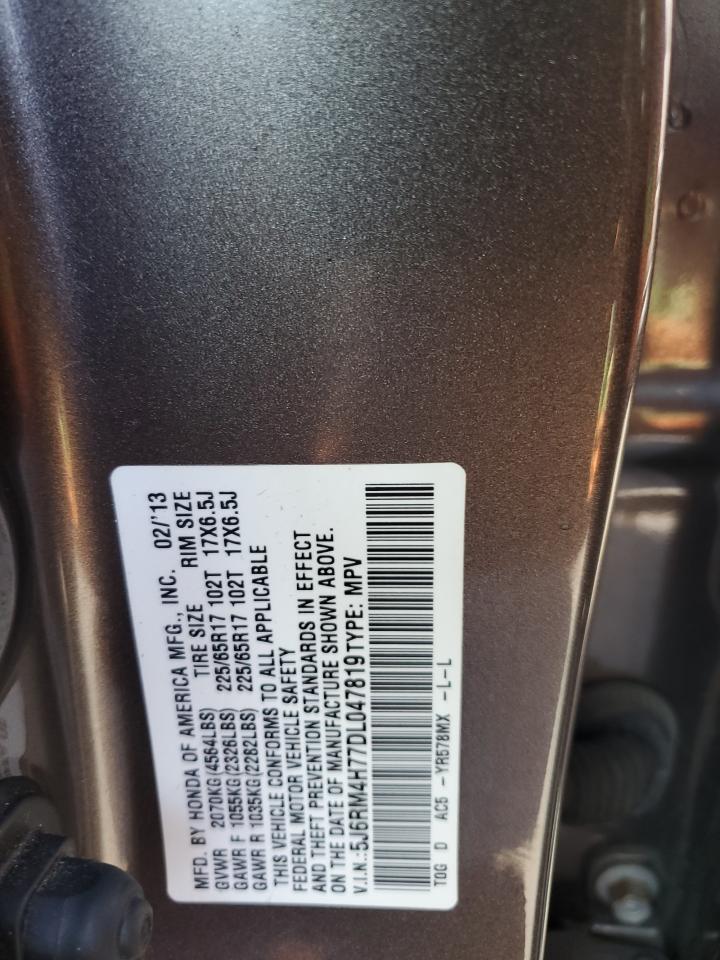 2013 Honda Cr-V Exl VIN: 5J6RM4H77DL047819 Lot: 69472765