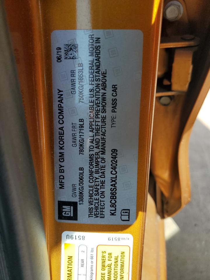 2020 Chevrolet Spark Ls VIN: KL8CB6SAXLC402409 Lot: 67834755