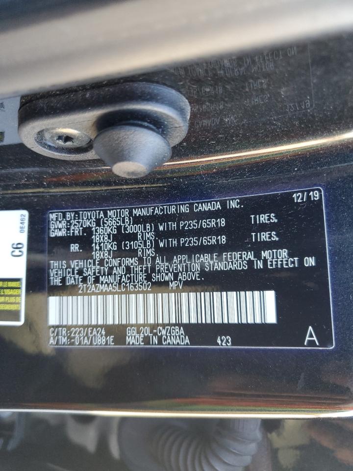 2020 Lexus Rx 350 Base VIN: 2T2AZMAA5LC163502 Lot: 70026655