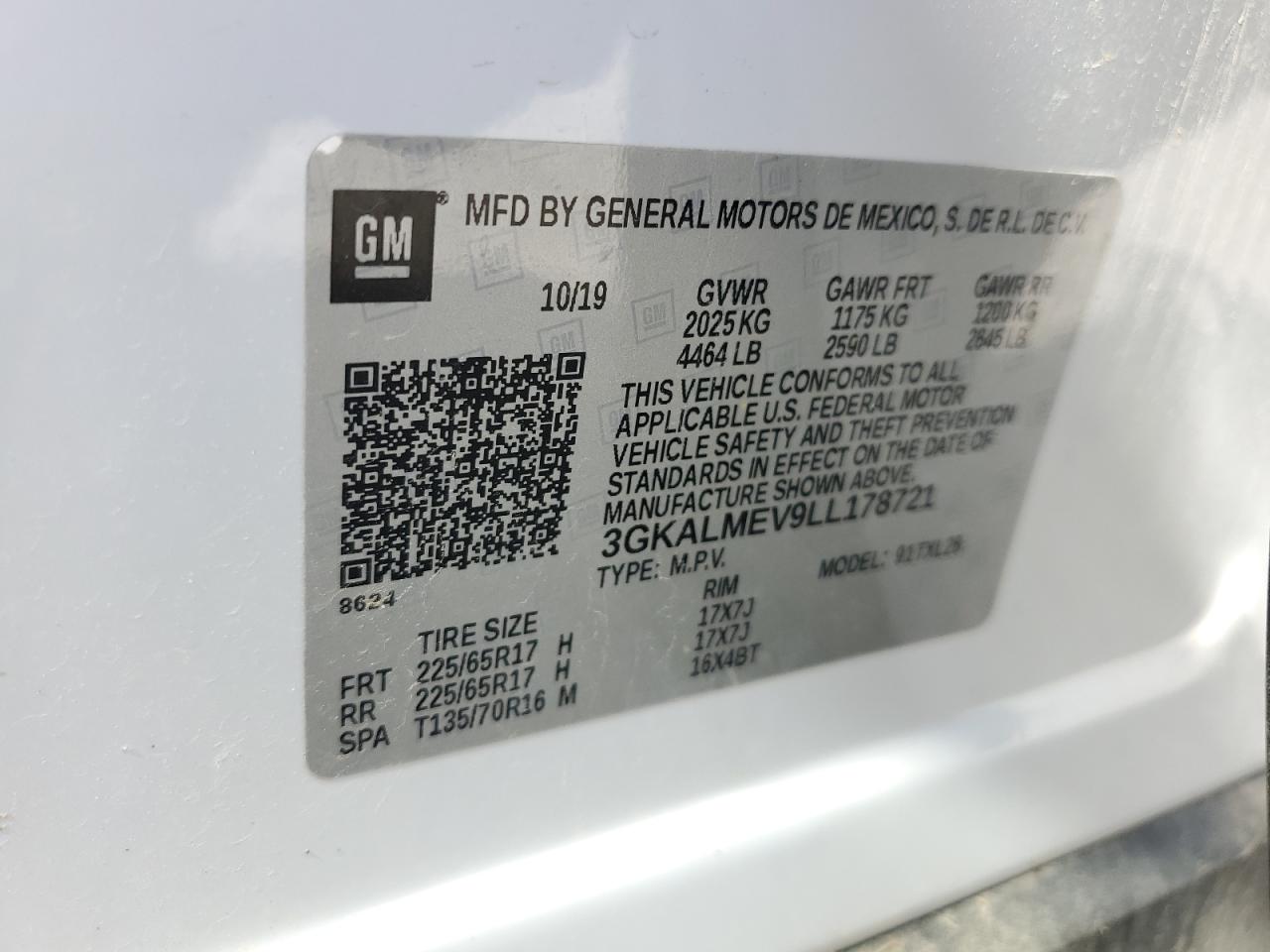 2020 GMC Terrain Sle VIN: 3GKALMEV9LL178721 Lot: 69203215