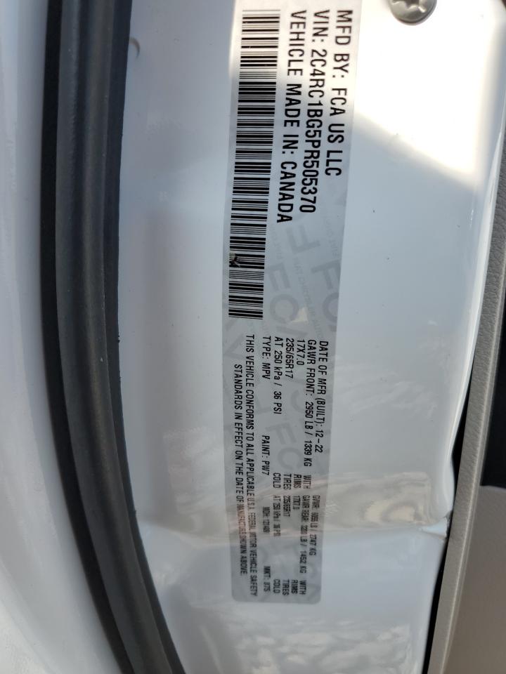 2023 Chrysler Pacifica Touring L VIN: 2C4RC1BG5PR505370 Lot: 69262365