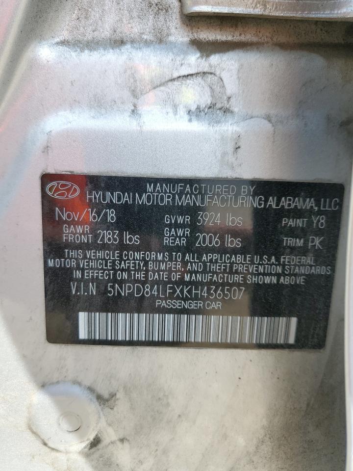 2019 Hyundai Elantra Sel VIN: 5NPD84LFXKH436507 Lot: 68624545