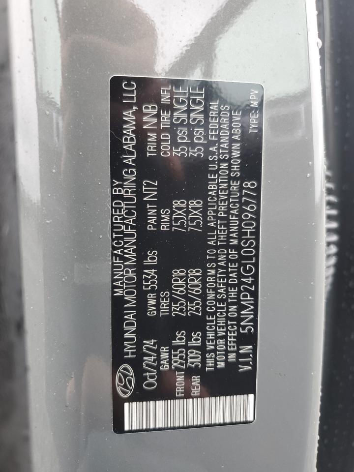 2025 Hyundai Santa Fe Sel VIN: 5NMP24GL0SH096778 Lot: 67739825