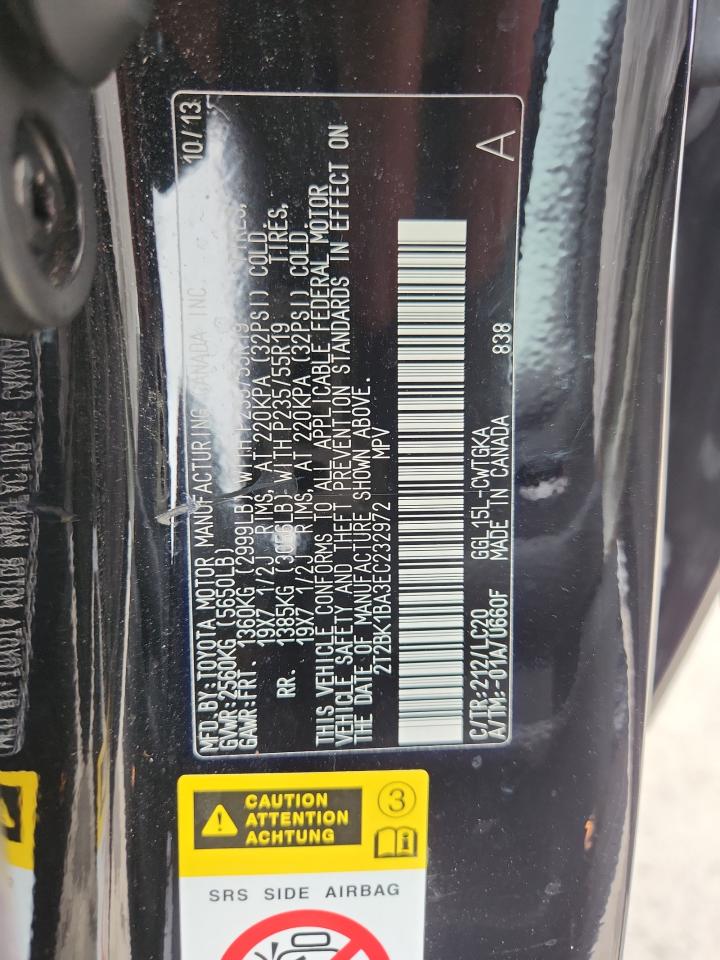 2014 Lexus Rx 350 Base VIN: 2T2BK1BA3EC232972 Lot: 69291695