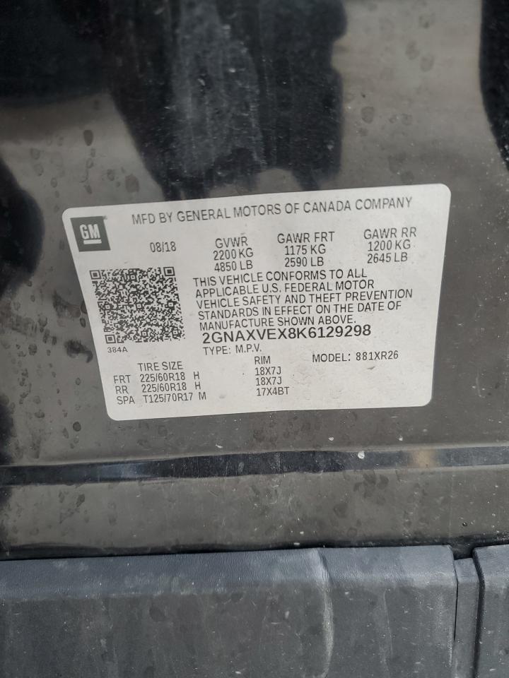 2019 Chevrolet Equinox Lt VIN: 2GNAXVEX8K6129298 Lot: 69398215