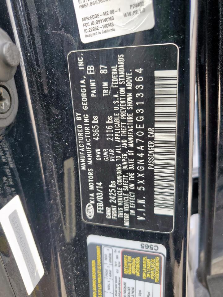 2014 Kia Optima Ex VIN: 5XXGN4A70EG313364 Lot: 67127845
