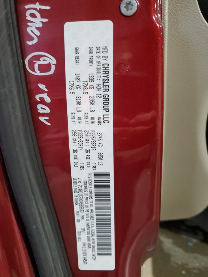 2013 Chrysler Town & Country Touring L VIN: 2C4RC1CGXDR585033 Lot: 70501395