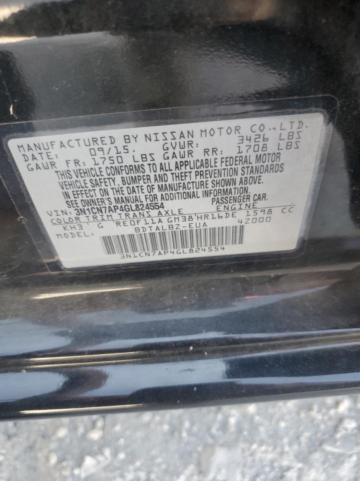 2016 Nissan Versa S VIN: 3N1CN7AP4GL824554 Lot: 68885715