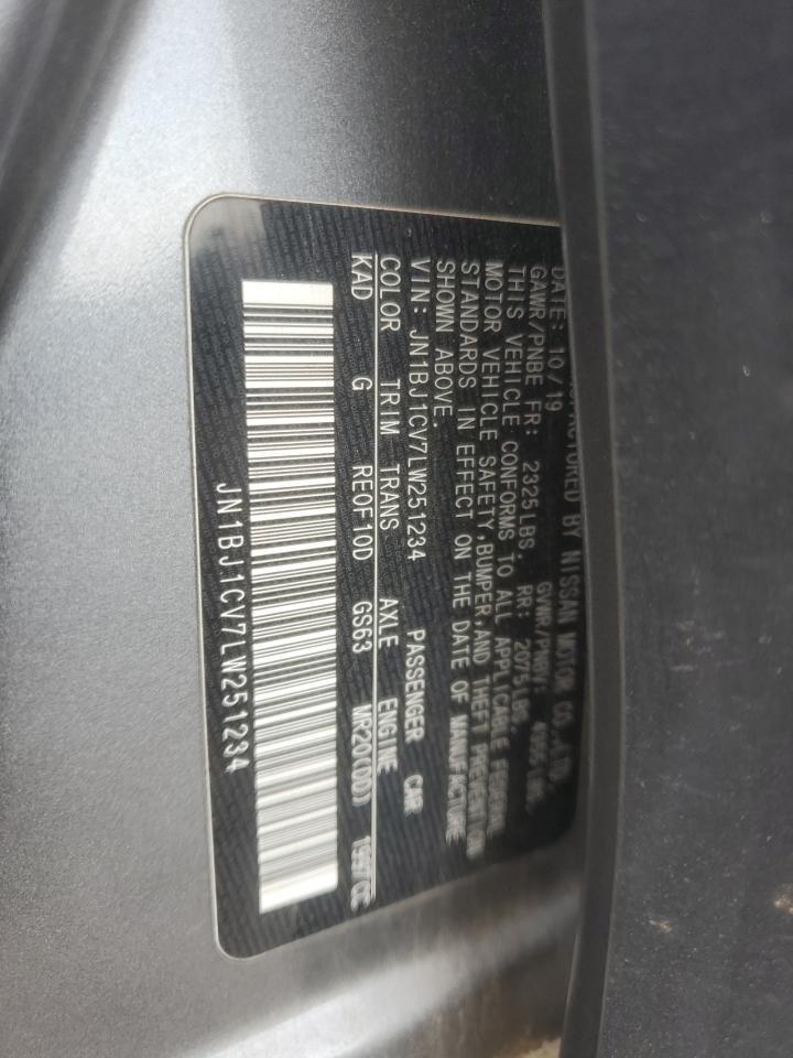2020 Nissan Rogue Sport S VIN: JN1BJ1CV7LW251234 Lot: 70126675