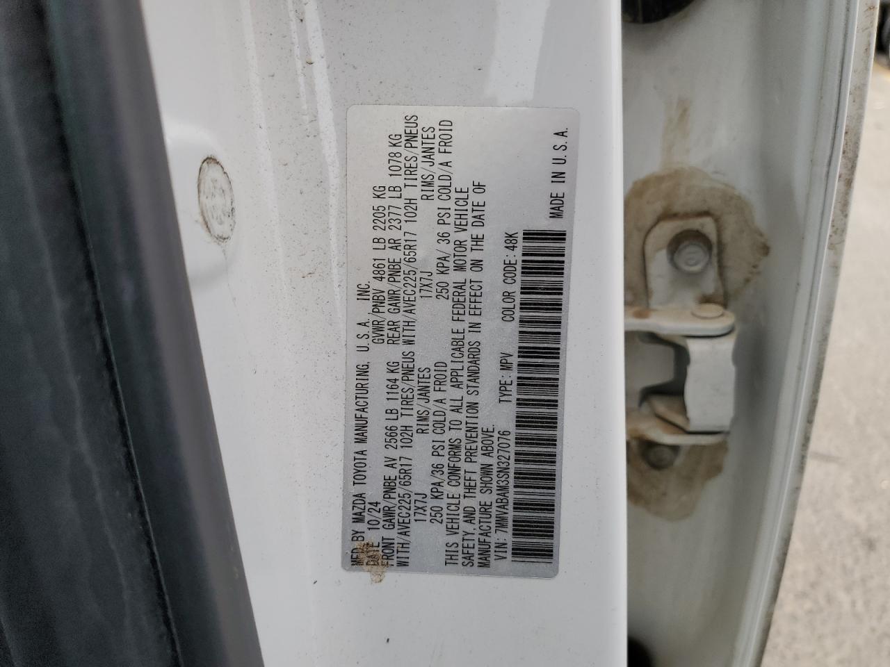 2025 Mazda Cx-50 Select VIN: 7MMVABAM3SN327076 Lot: 70548395