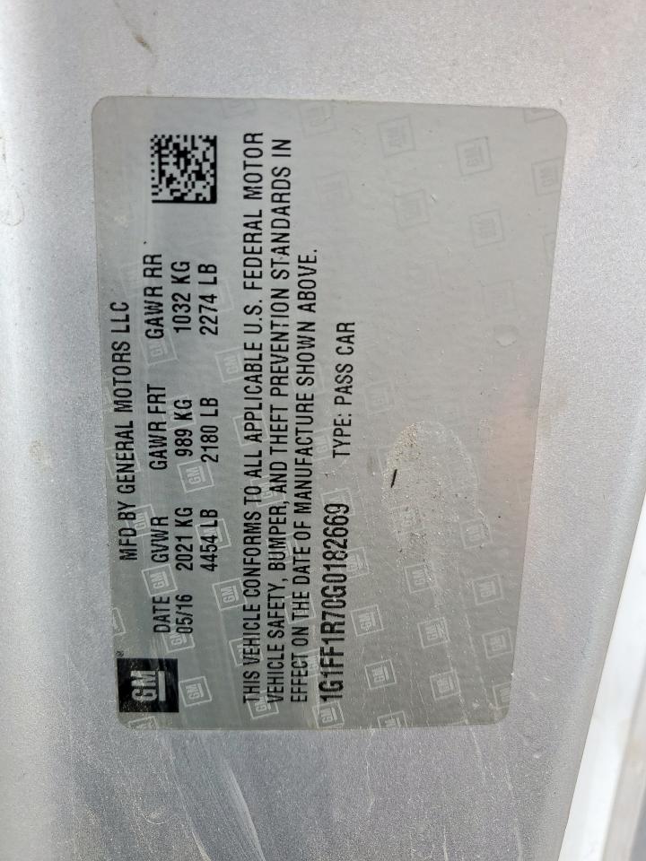 2016 Chevrolet Camaro Ss VIN: 1G1FF1R70G0182669 Lot: 69582915