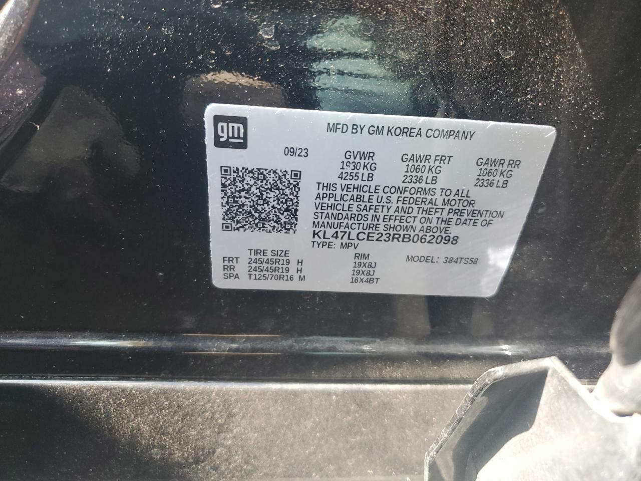 2024 Buick Envista Avenir VIN: KL47LCE23RB062098 Lot: 68698005