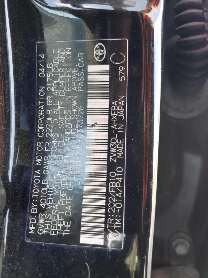 2014 Toyota Prius VIN: JTDKN3DU1E0373726 Lot: 68213485