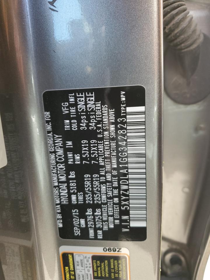 2016 Hyundai Santa Fe Sport VIN: 5XYZWDLA1GG342823 Lot: 67269025