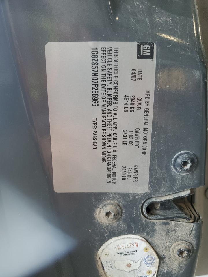 2007 Saturn Aura Xe VIN: 1G8ZS57N07F286966 Lot: 68010635