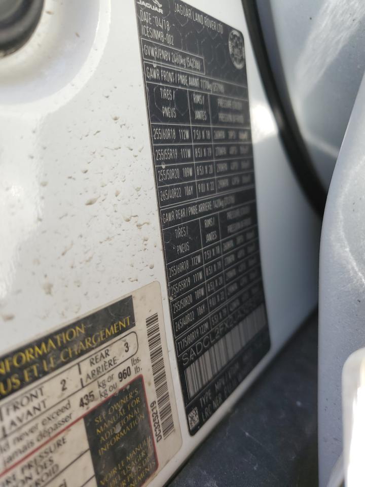 2018 Jaguar F-Pace R - Sport VIN: SADCL2FX2JA325219 Lot: 70205935