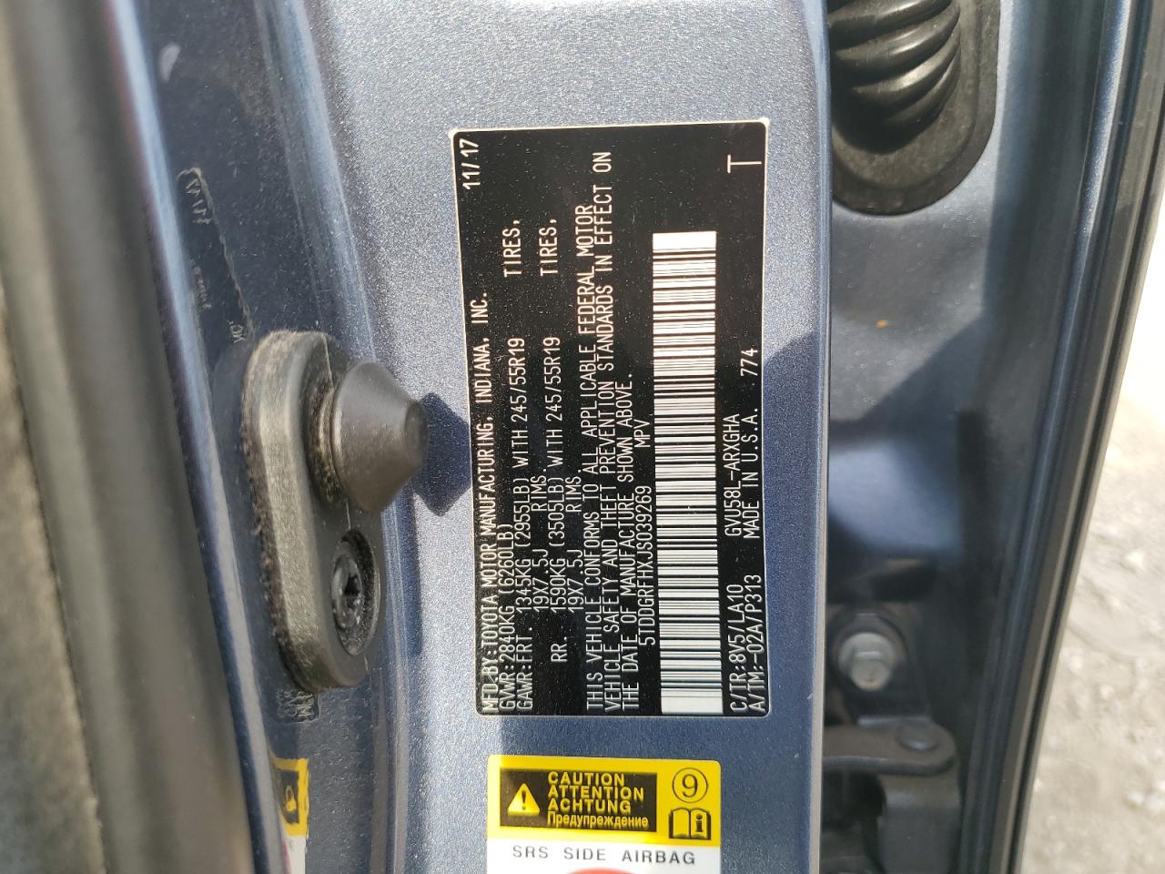 2018 Toyota Highlander Hybrid Limited VIN: 5TDDGRFHXJS039269 Lot: 67617915