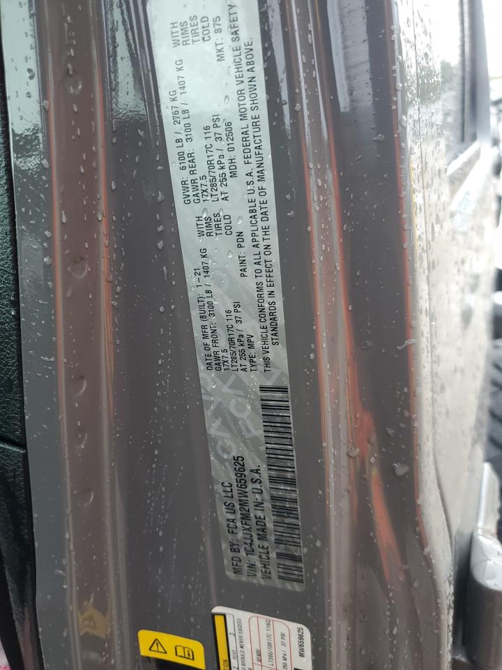 2021 Jeep Wrangler Unlimited Rubicon VIN: 1C4JJXFM2MW659625 Lot: 80815985