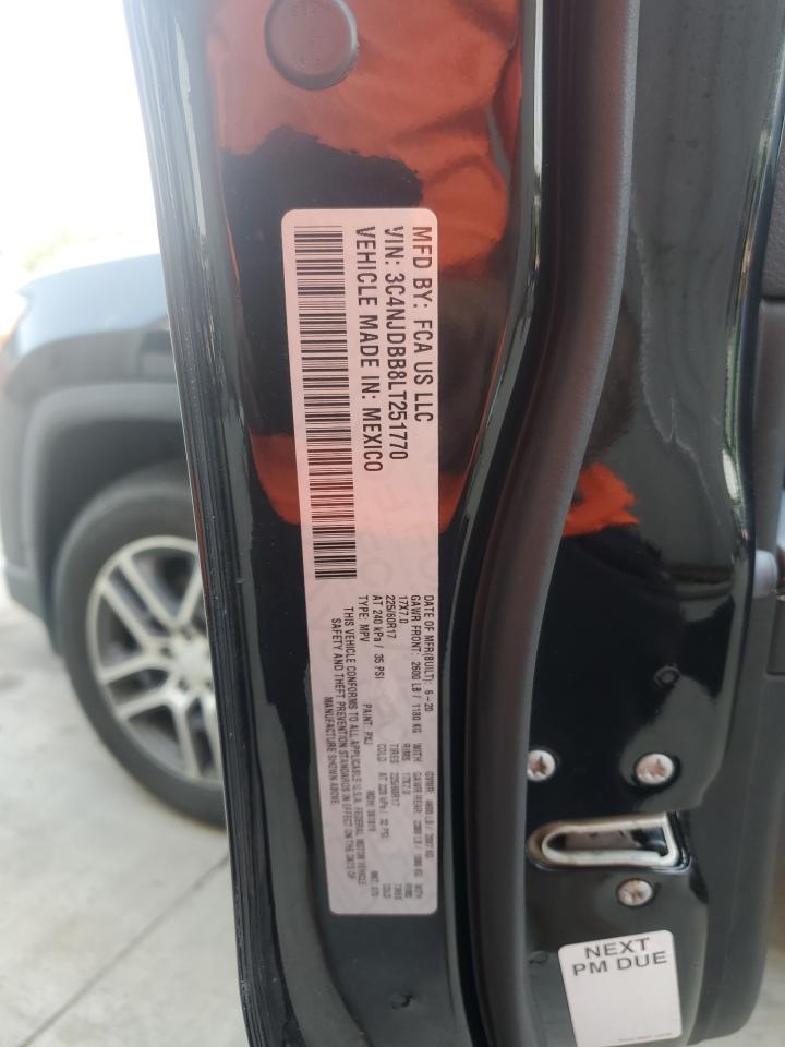 2020 Jeep Compass Latitude VIN: 3C4NJDBB8LT251770 Lot: 68933835