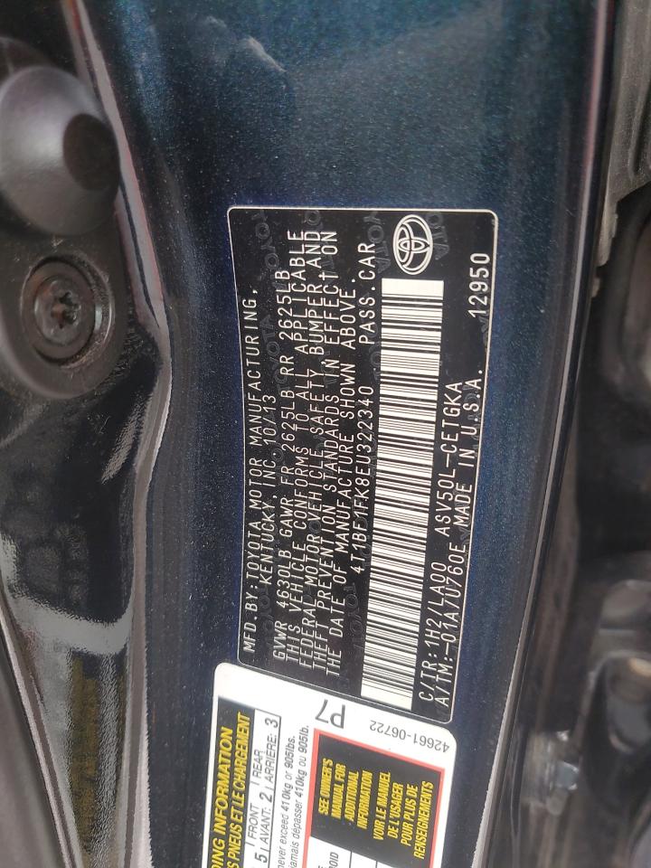 2014 Toyota Camry L VIN: 4T1BF1FK8EU322340 Lot: 68565805