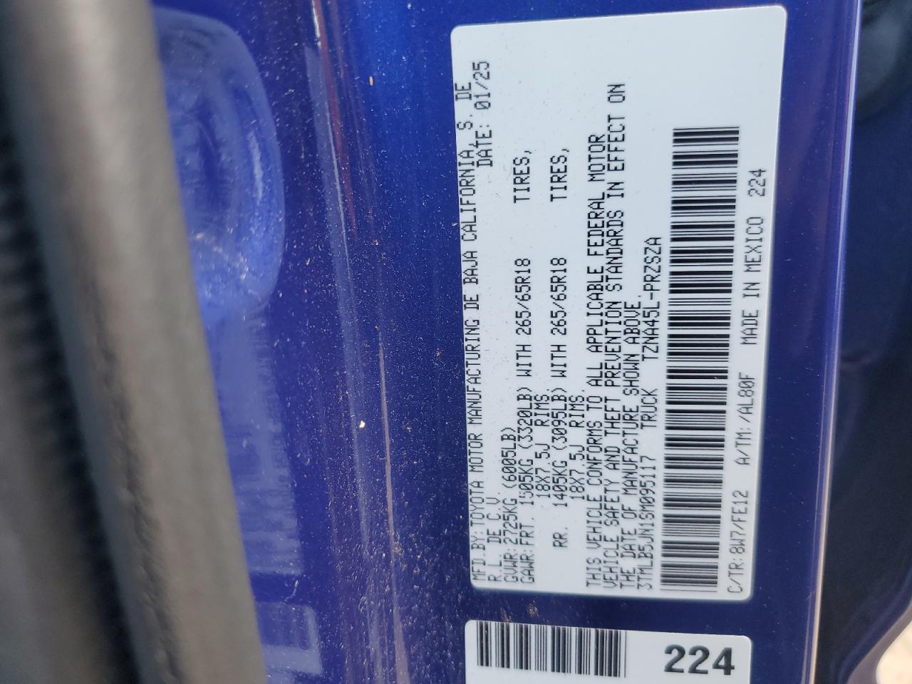 2025 Toyota Tacoma Double Cab VIN: 3TMLB5JN1SM095117 Lot: 69769765