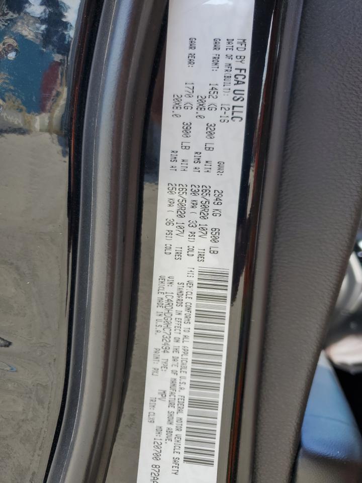 2017 Dodge Durango Gt VIN: 1C4RDHDG0HC732494 Lot: 69795465