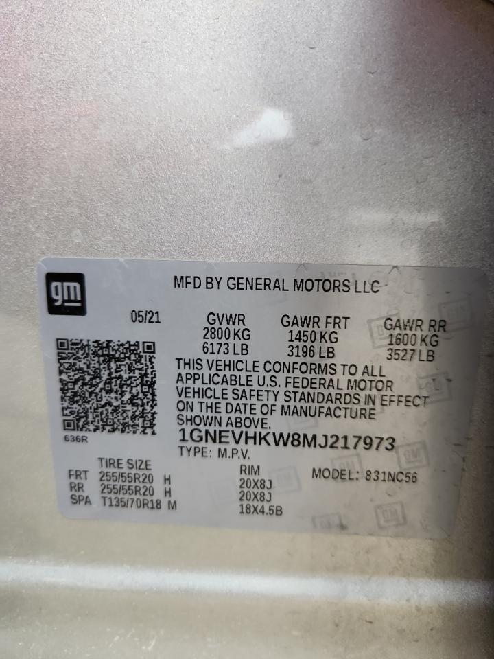 2021 Chevrolet Traverse Lt VIN: 1GNEVHKW8MJ217973 Lot: 70359315