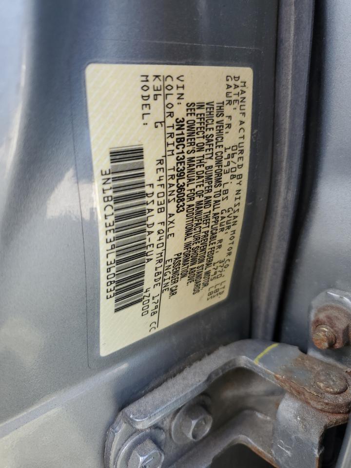 2009 Nissan Versa S VIN: 3N1BC13E39L360833 Lot: 70125115