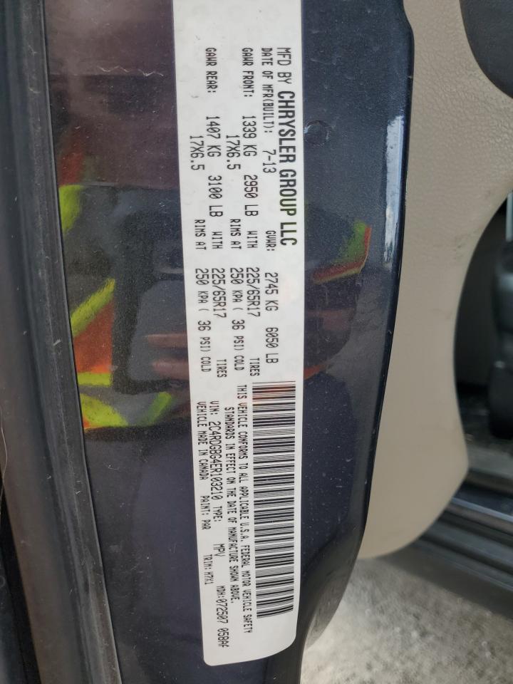 2014 Dodge Grand Caravan Se VIN: 2C4RDGBG4ER103210 Lot: 68393365