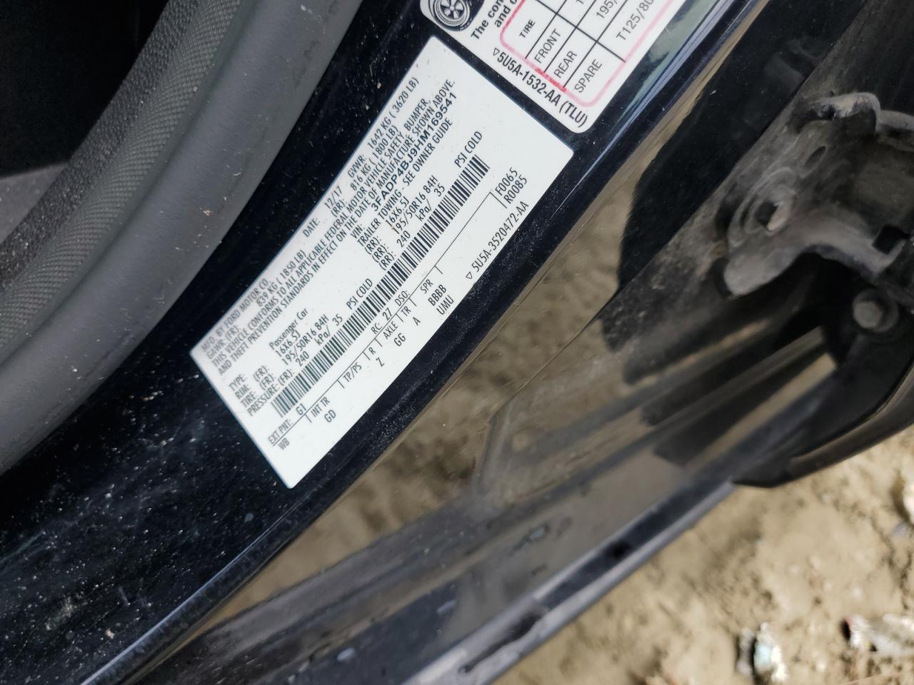 2017 Ford Fiesta Se VIN: 3FADP4BJ9HM169541 Lot: 67987425