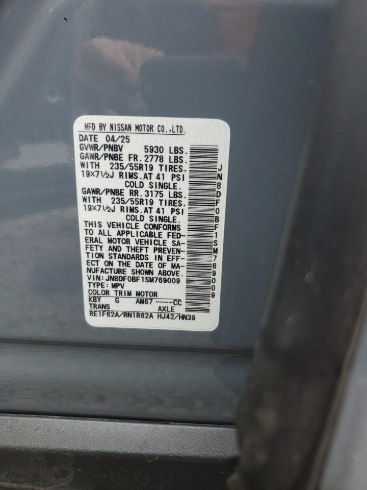 2025 Nissan Ariya Evolve+ VIN: JN8DF0BF1SM769009 Lot: 68789295