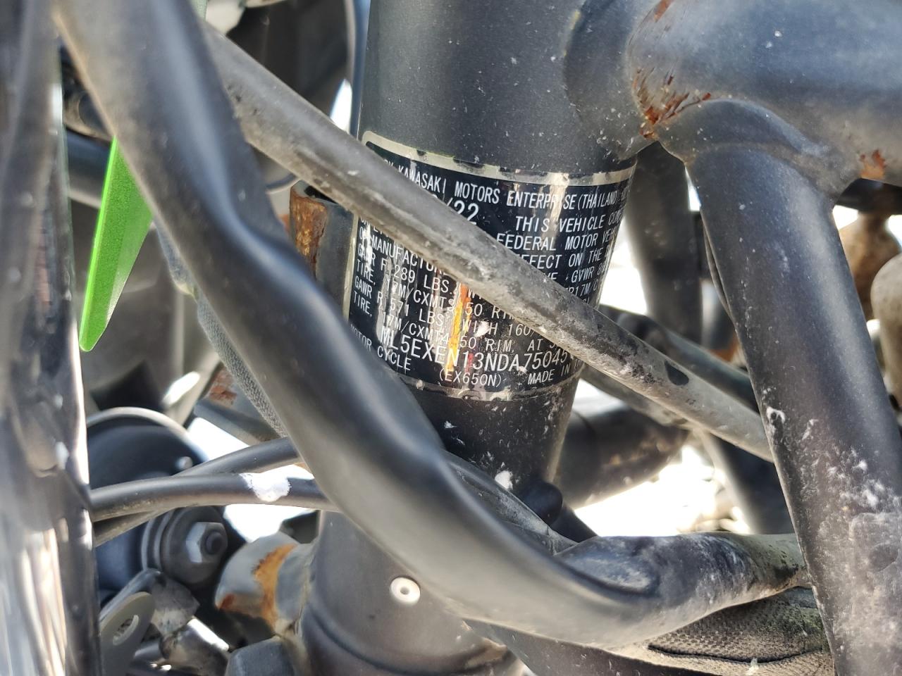 2022 Kawasaki Ex650 N VIN: ML5EXEN13NDA75045 Lot: 69096125