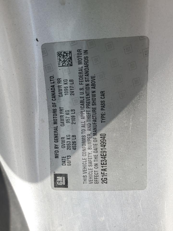 2014 Chevrolet Camaro Ls VIN: 2G1FA1E34E9149940 Lot: 69415655