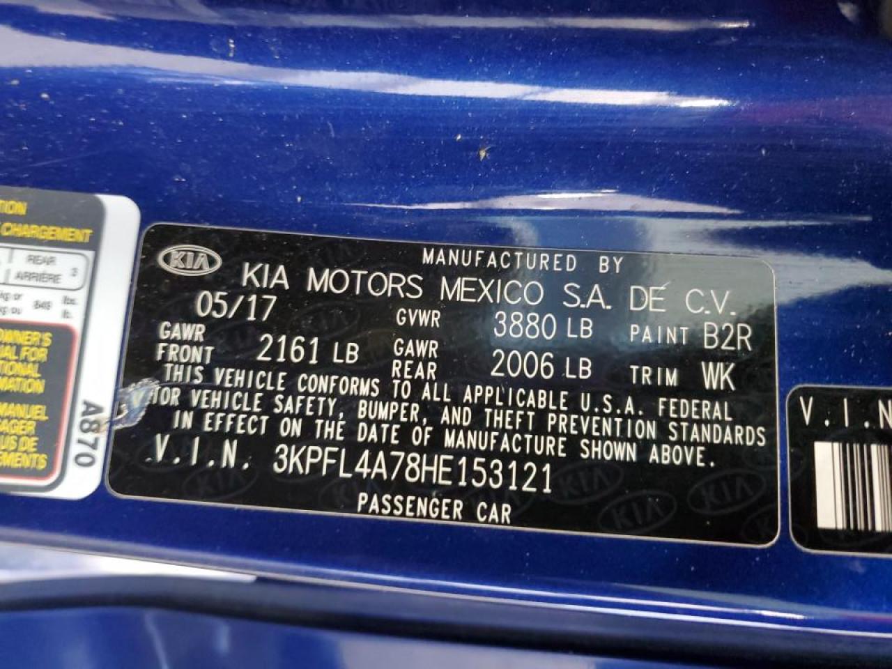 2017 Kia Forte Lx VIN: 3KPFL4A78HE153121 Lot: 69681215