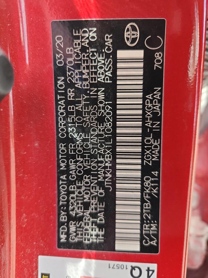 2020 Toyota C-Hr Xle VIN: JTNKHMBX1L1082091 Lot: 69239295