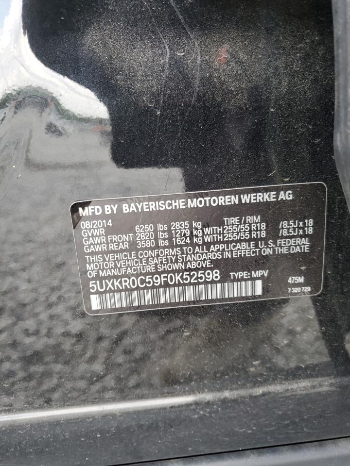 2015 BMW X5 xDrive35I VIN: 5UXKR0C59F0K52598 Lot: 68581715