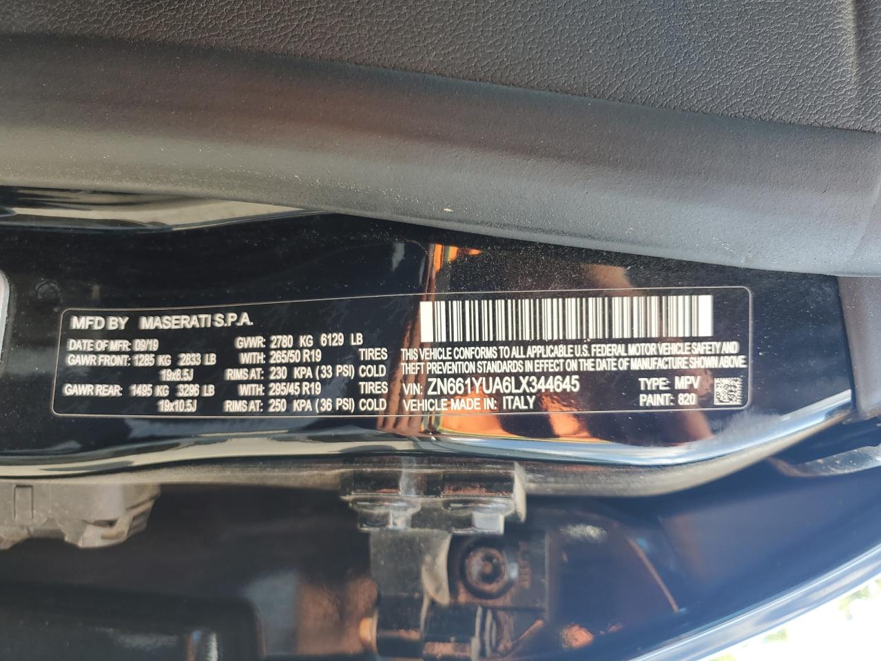 2020 Maserati Levante Sq4 VIN: ZN661YUA6LX344645 Lot: 71101695