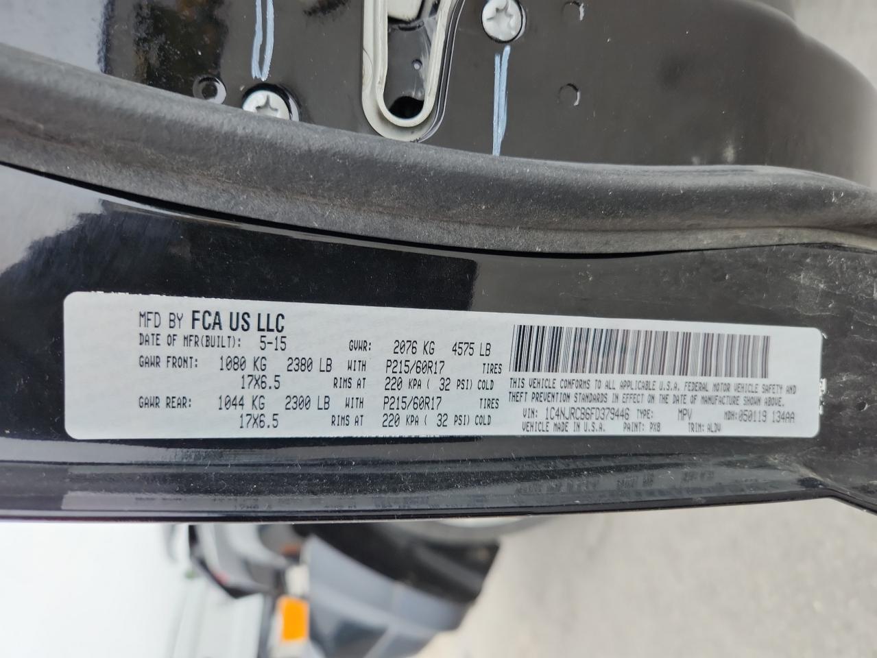 2015 Jeep Patriot Limited VIN: 1C4NJRCB6FD379446 Lot: 70480865