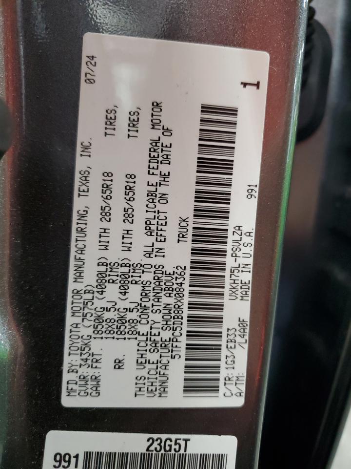 2024 Toyota Tundra Crewmax Limited VIN: 5TFPC5DB8RX084362 Lot: 70174855