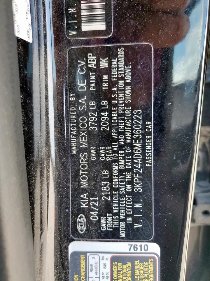 3KPF24AD6ME360223 2021 Kia Forte Fe