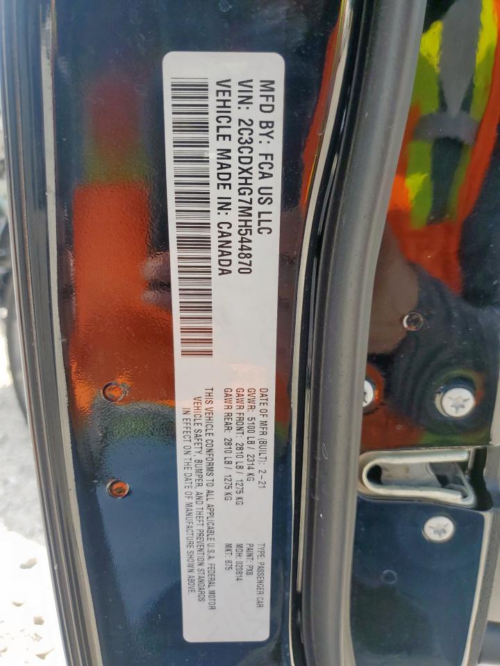 2021 Dodge Charger Gt VIN: 2C3CDXHG7MH544870 Lot: 69200675