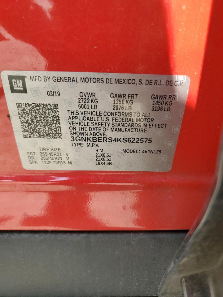 2019 Chevrolet Blazer Rs VIN: 3GNKBERS4KS622575 Lot: 68181685