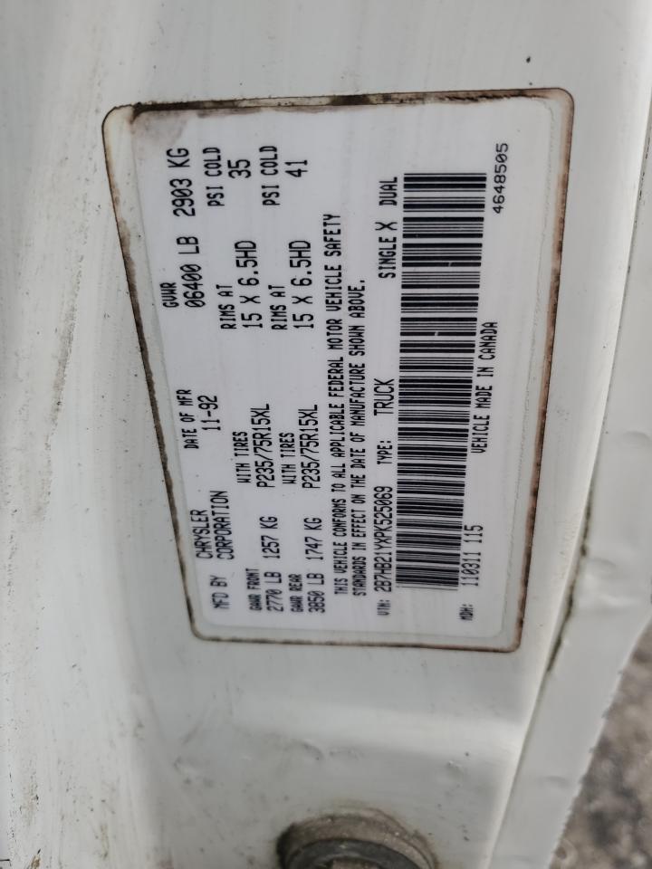 1993 Dodge Ram Van B250 VIN: 2B7HB21YXPK525069 Lot: 69275615