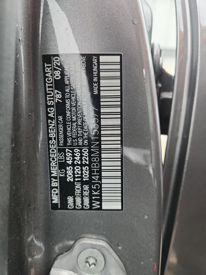 2021 Mercedes-Benz Cla 250 4Matic VIN: W1K5J4HB8MN153577 Lot: 69605075