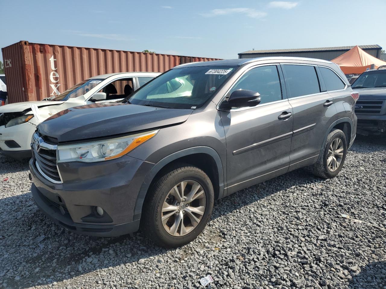 2014 Toyota Highlander Xle grey null gas 5TDKKRFH0ES007829 photo #1