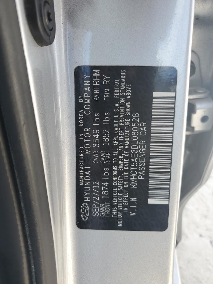 2013 Hyundai Accent Gls VIN: KMHCT5AE3DU080528 Lot: 69482105