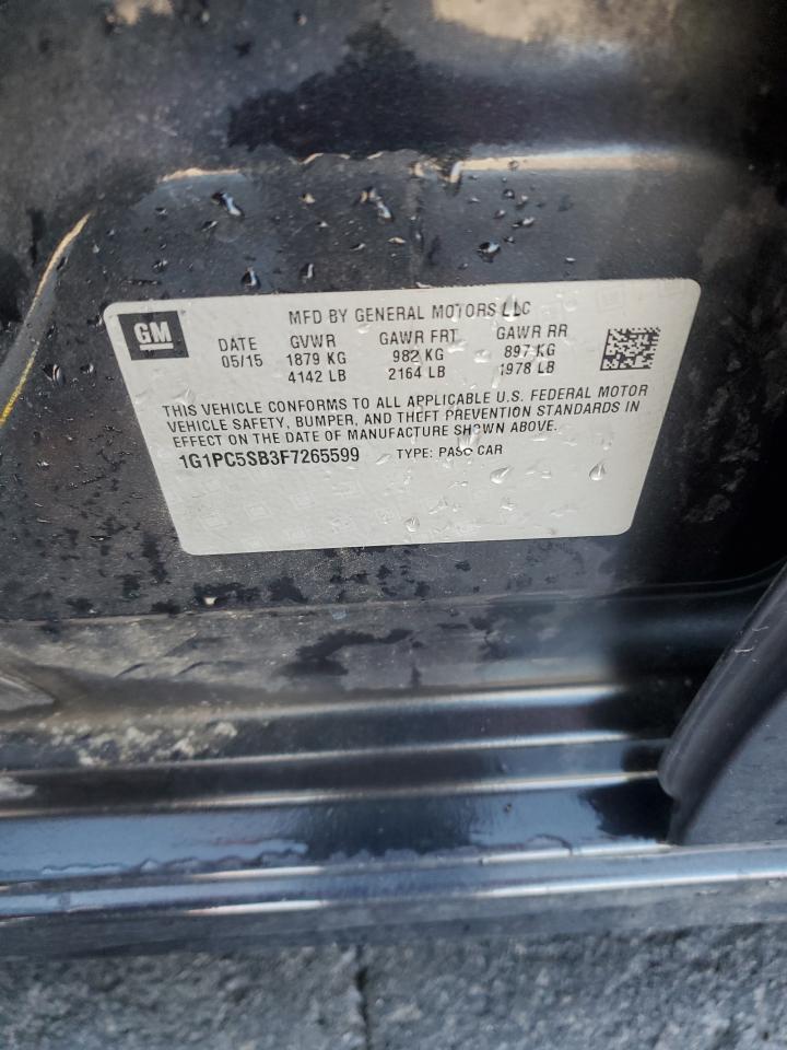 2015 Chevrolet Cruze Lt VIN: 1G1PC5SB3F7265599 Lot: 70355905