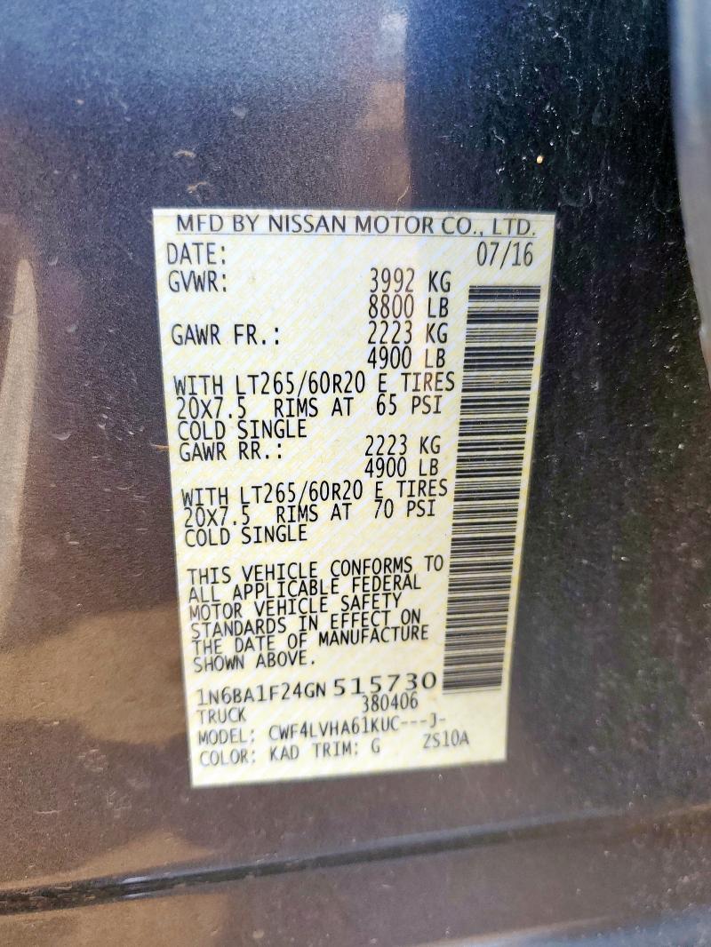 2016 NISSAN TITAN XD SL  