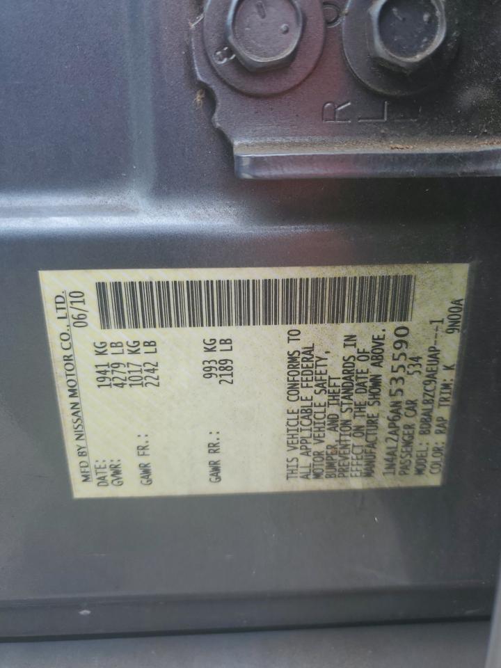 2010 Nissan Altima Base VIN: 1N4AL2AP6AN535590 Lot: 85258155